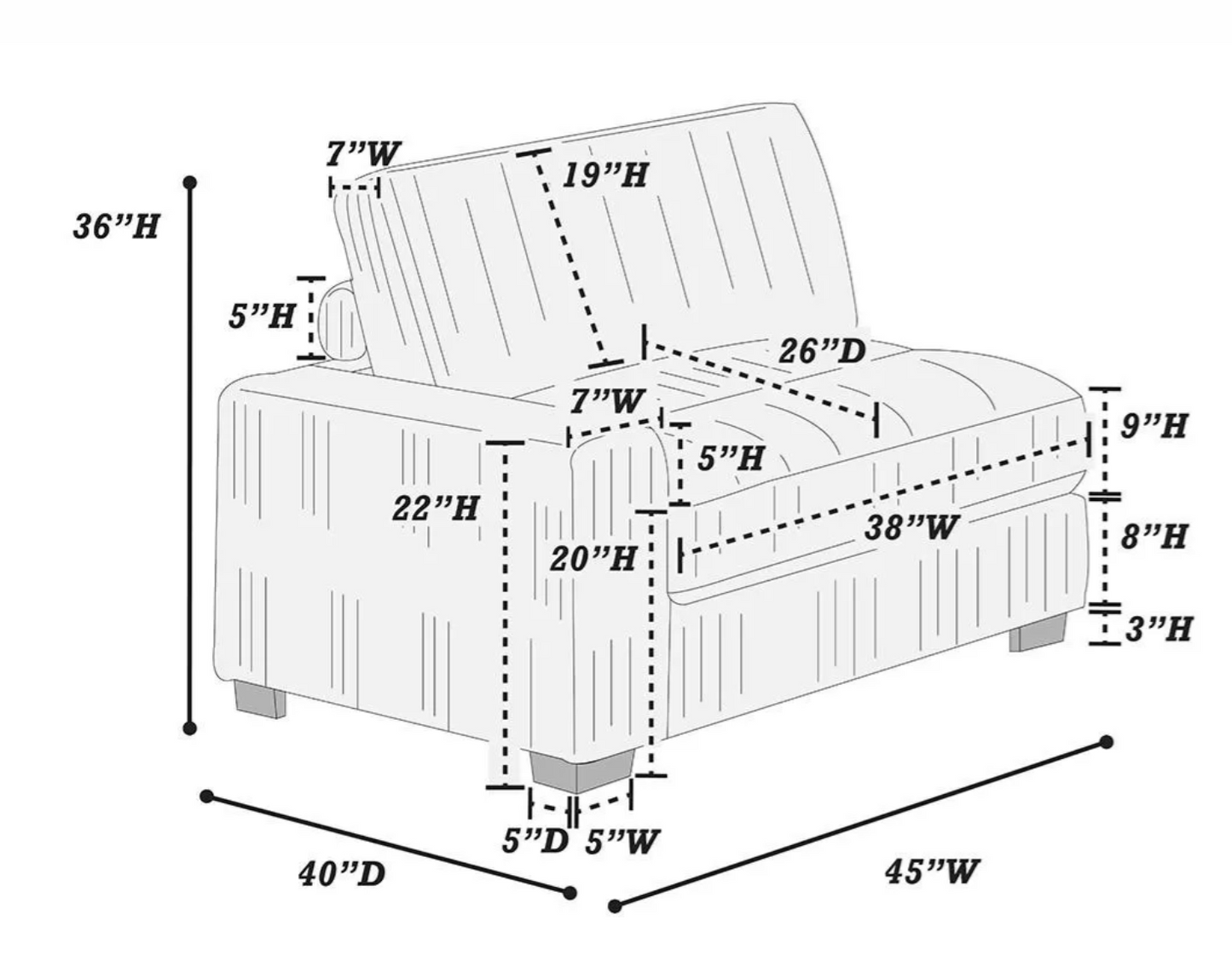 3-PC Corduroy Modular Sectional Ashley