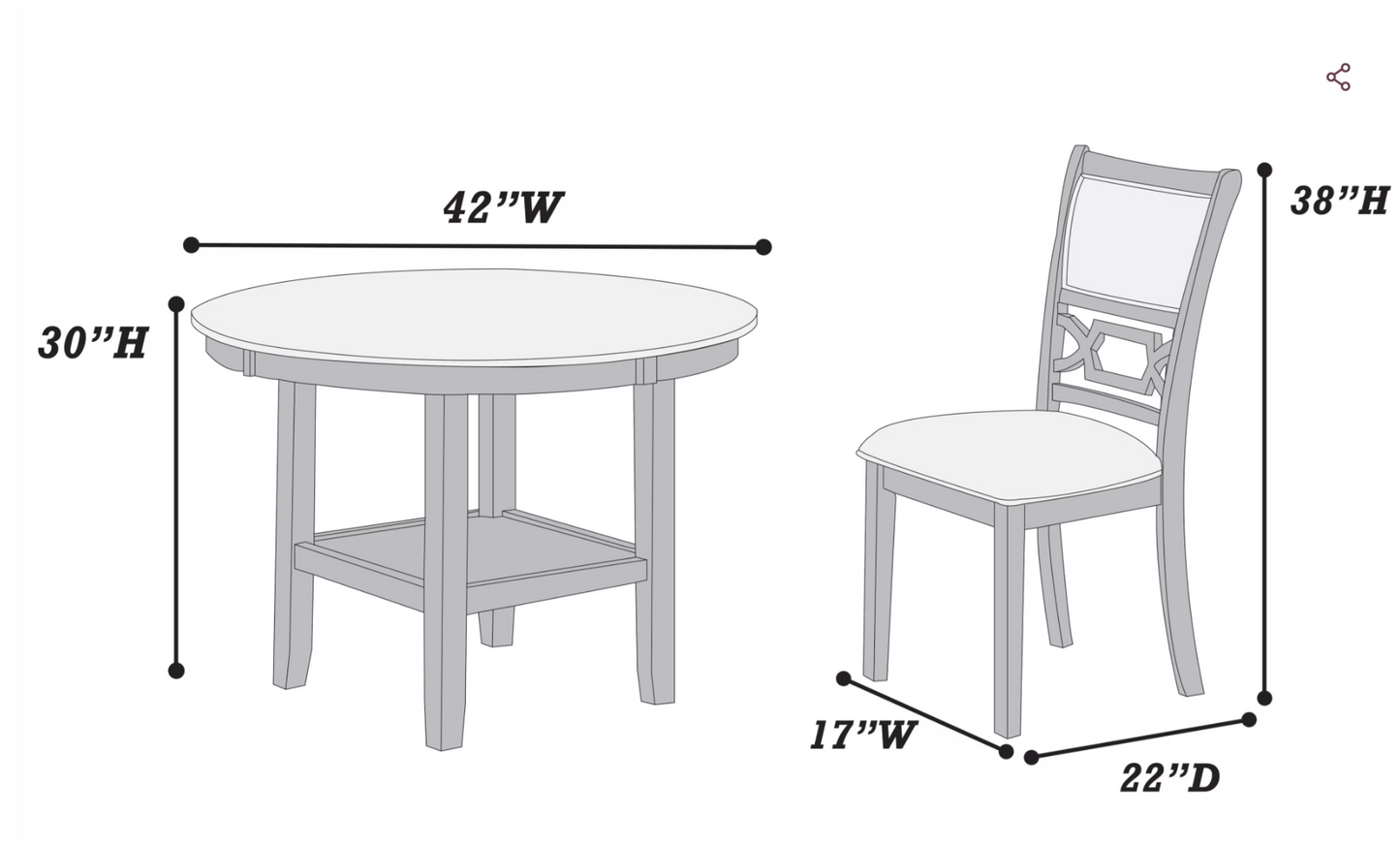 5-Piece Dining Table and Chair Set
