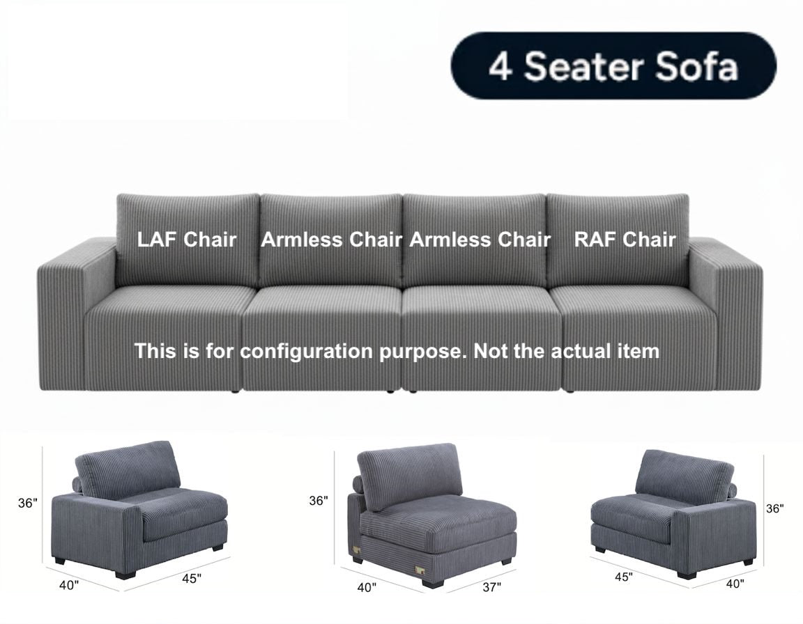 4-pc Modular Wide Welt Corduroy Sofa Ashley