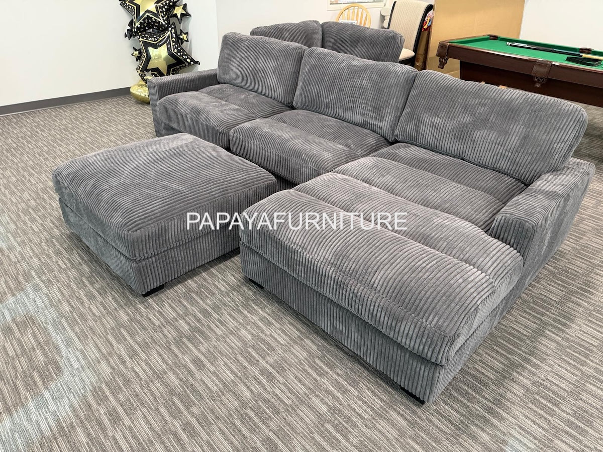 4-PC Corduroy Modular Sectional Ashley