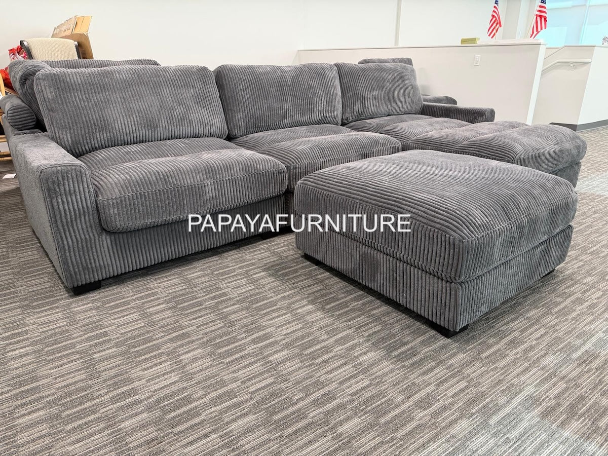 4-PC Corduroy Modular Sectional Ashley