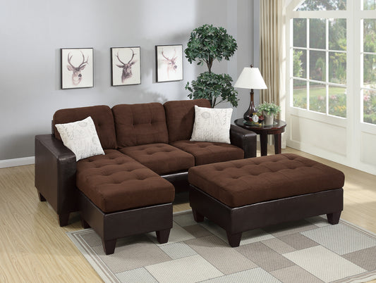 3PC Reversible Sectional with Ottoman